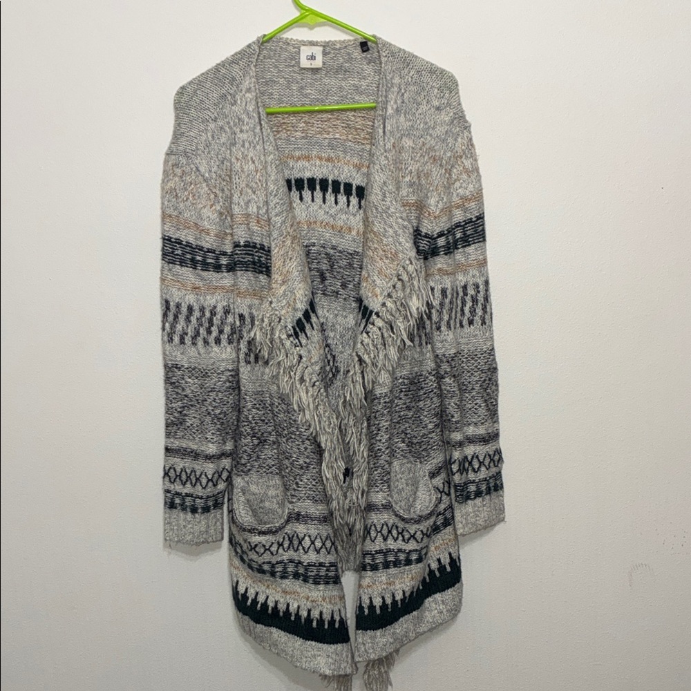 Cabi Southwest Stripe Knit Cardigan – Grey Multi, Women’s S